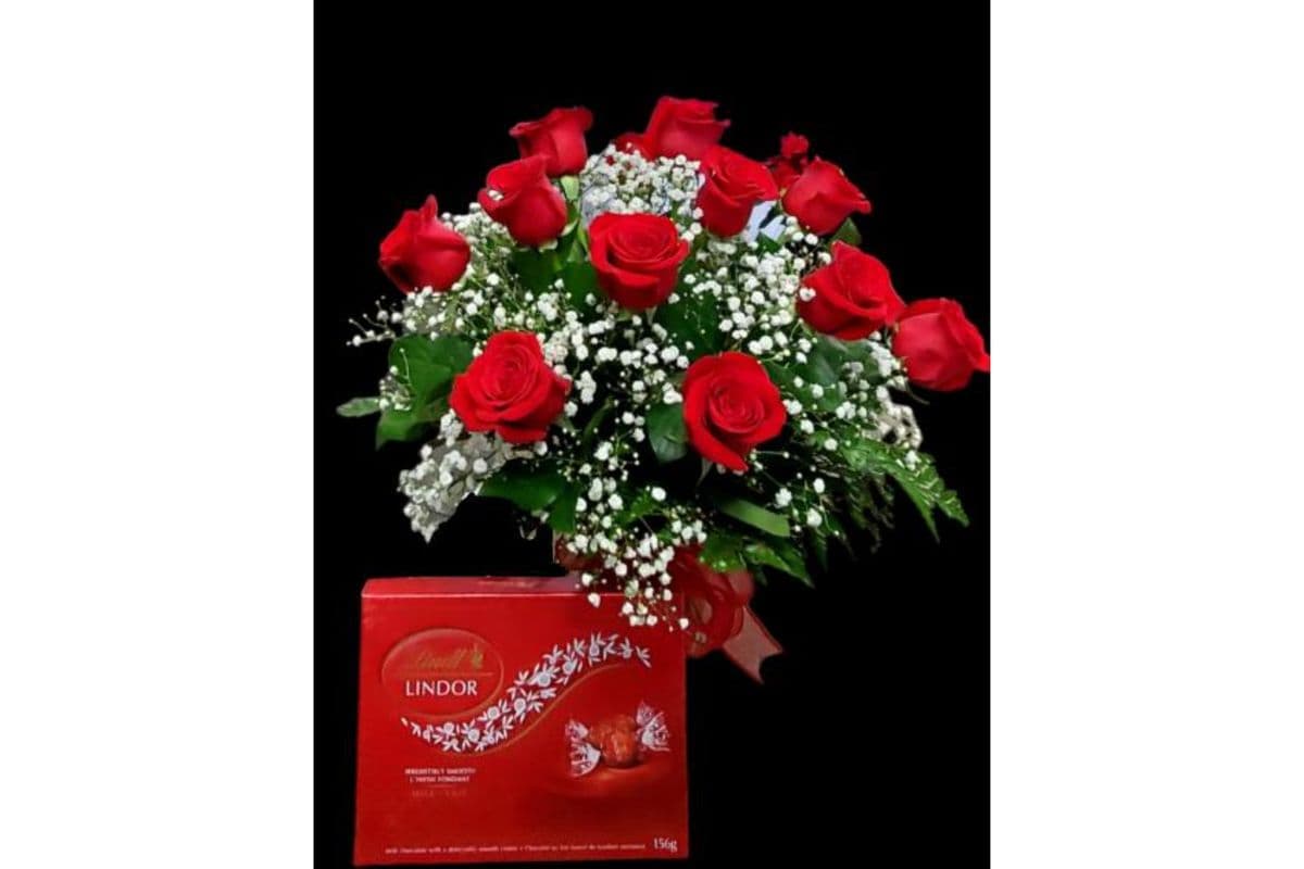 1 Dozen Roses with Chocolates