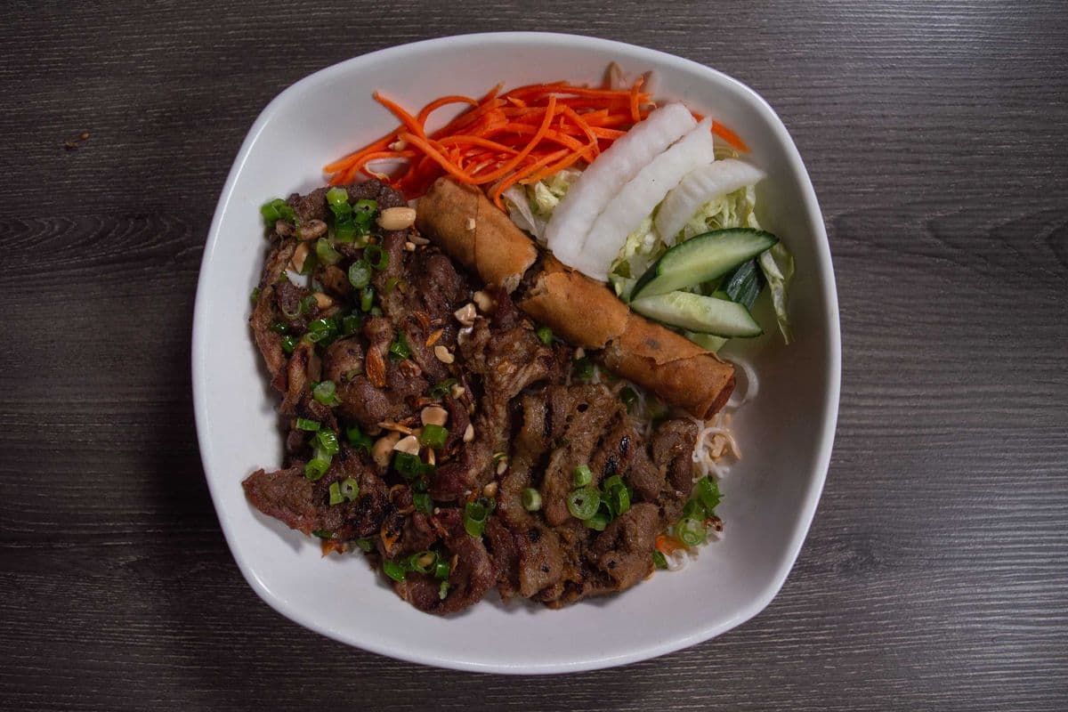V3. Vermicelli, Spring Rolls, and BBQ Pork or BBQ Chicken (Bun Cha Gio Thit Hoac Ga Nuong)