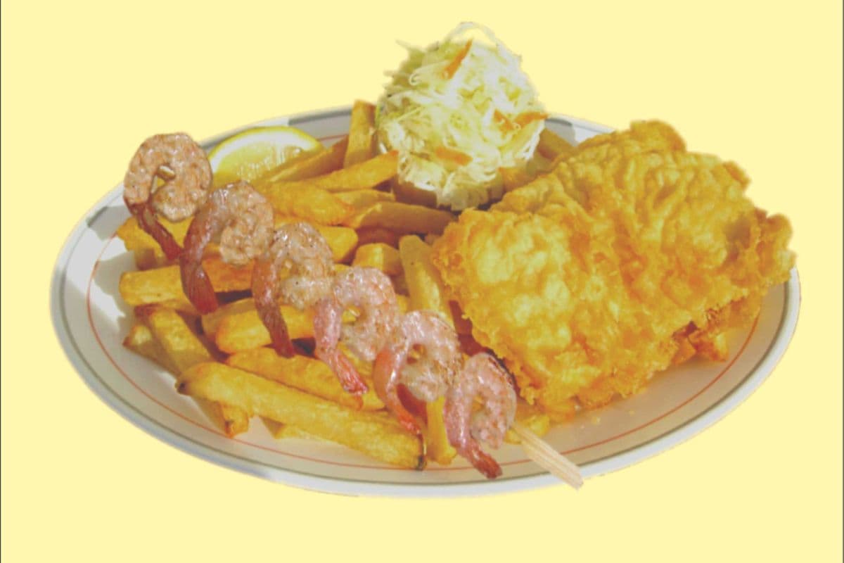 1 Pc Cod with Grilled Shrimp Special