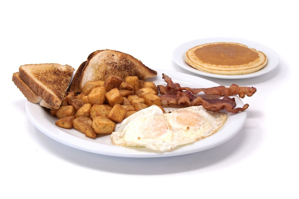 Classic Breakfast with a Pancake or French Toast