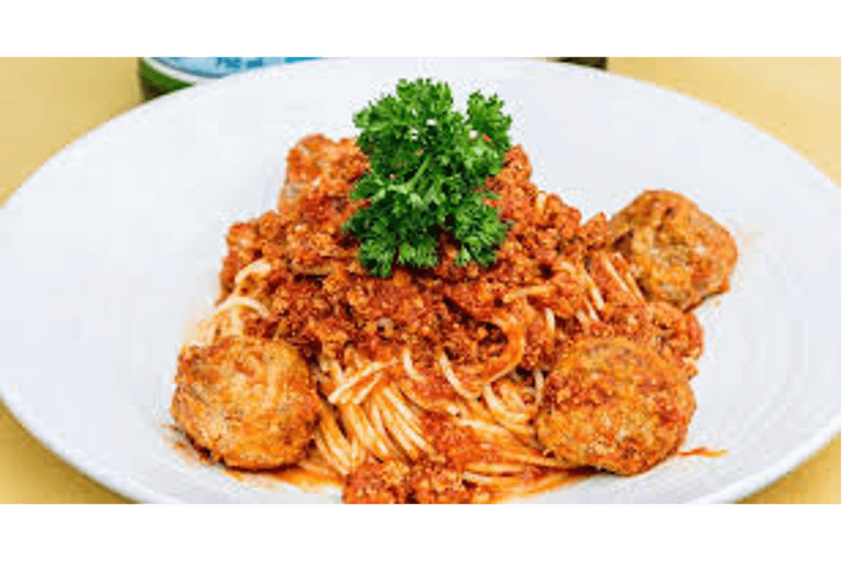 Spaghettini Meatballs in Meat Sauce