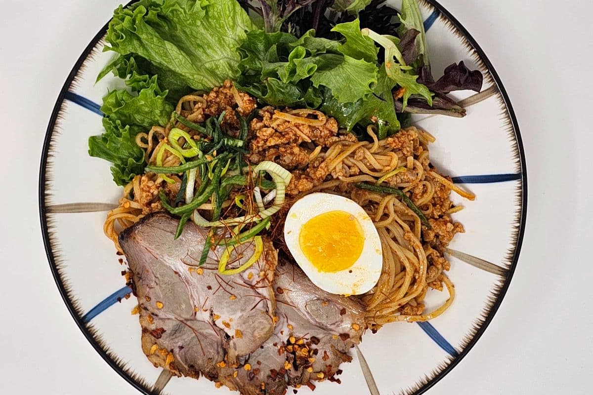 Spicy Goma Mazemen (Broth-less Ramen)