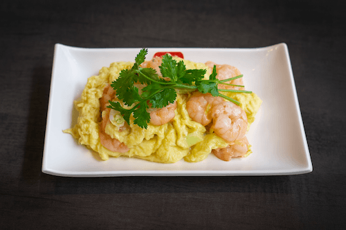 Gluten Free Scramble Egg with Prawns / 無麩滑蛋炒蝦球