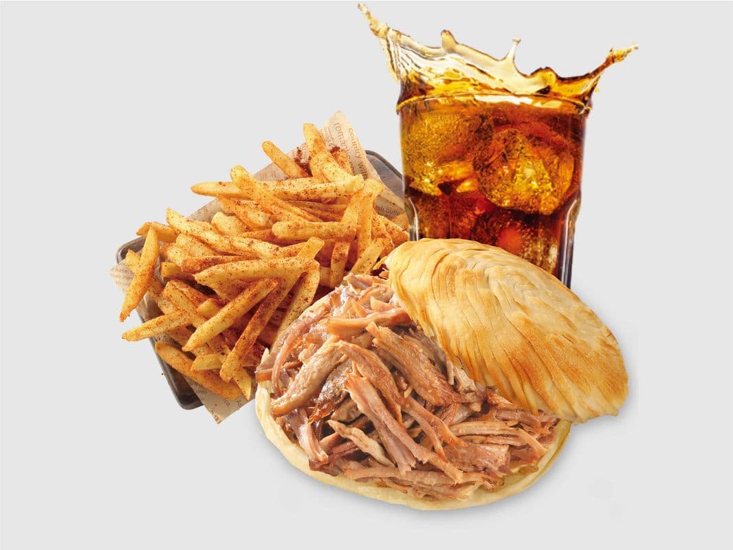 Smokin' Hot Rockin' Fries Classic Combo (w/ Crispy Burger + Drink) / 摇摇薯条经典套餐（搭配肉夹馍 + 饮料）