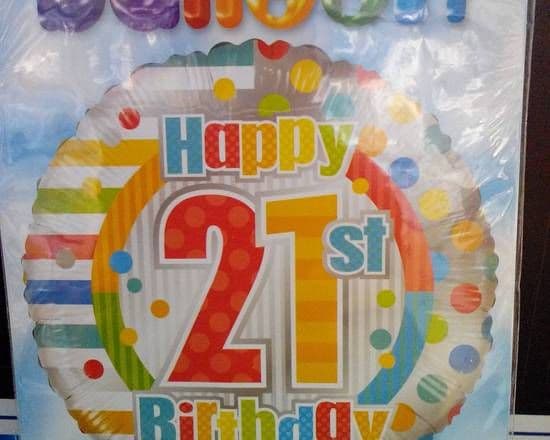 18" Round Foil Balloon (21st Birthday)