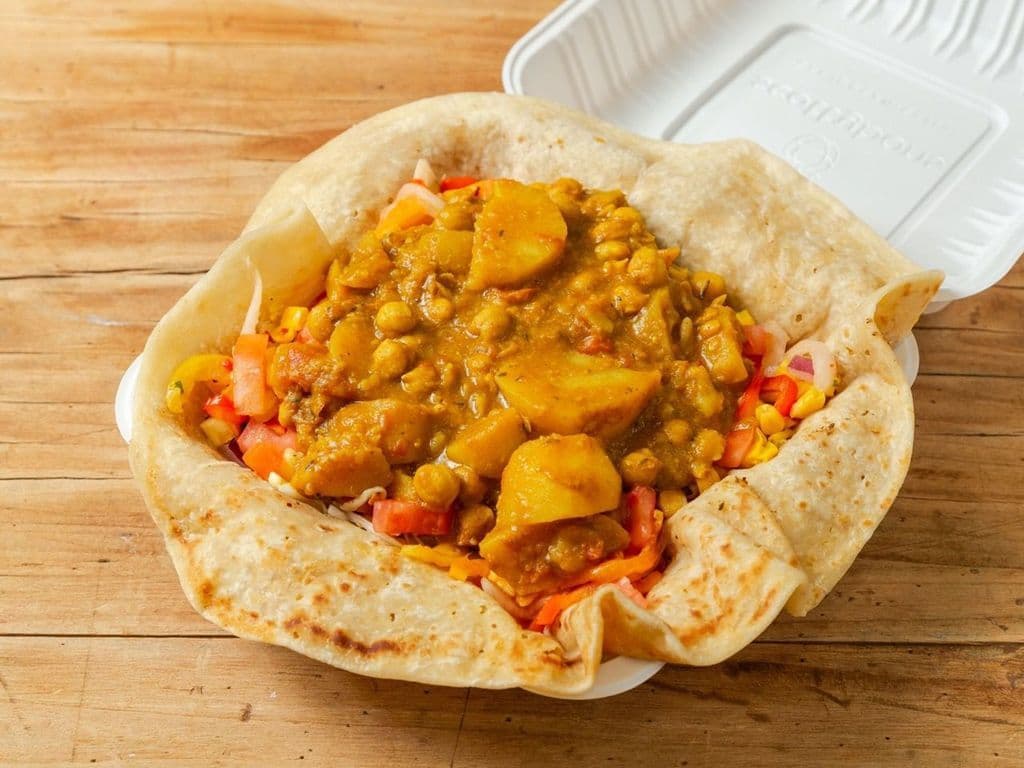Veggie Curry Roti