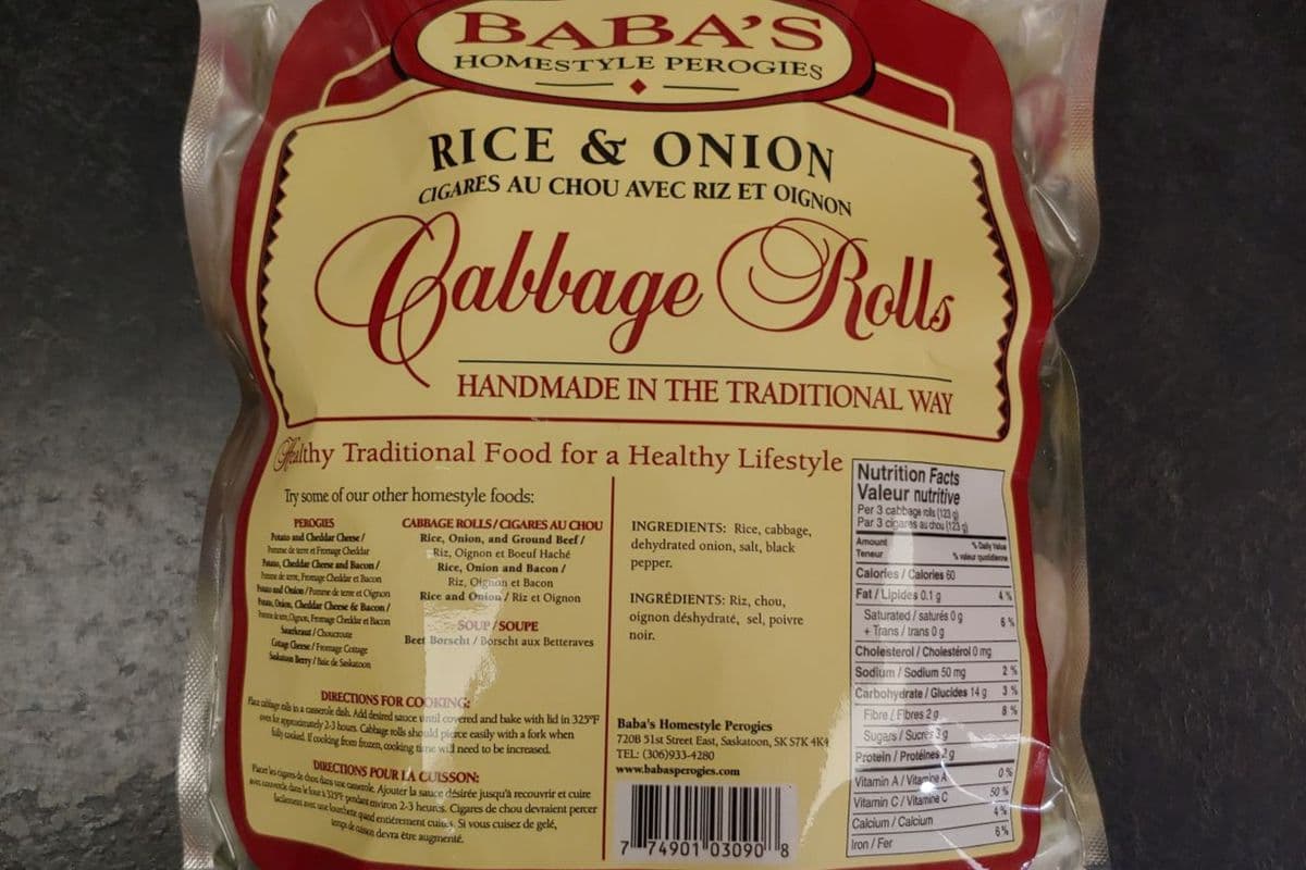 Rice and Onion Cabbage Rolls (1 kg) - Frozen