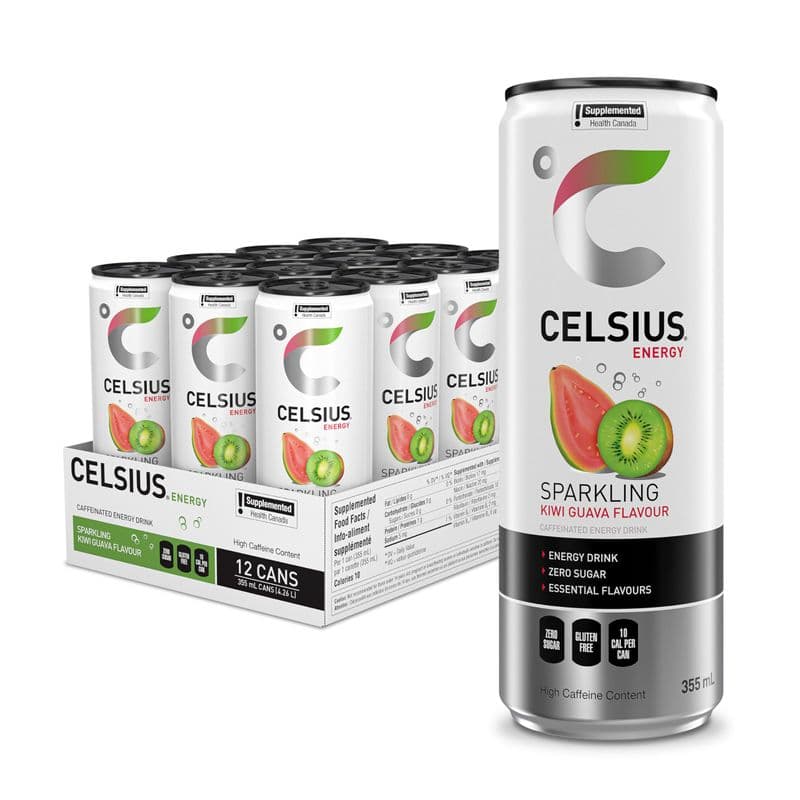 Celsius Énergie Kiwi et Goyave 355ml/ Celsius Energy Kiwi Guava Flavour 355ml