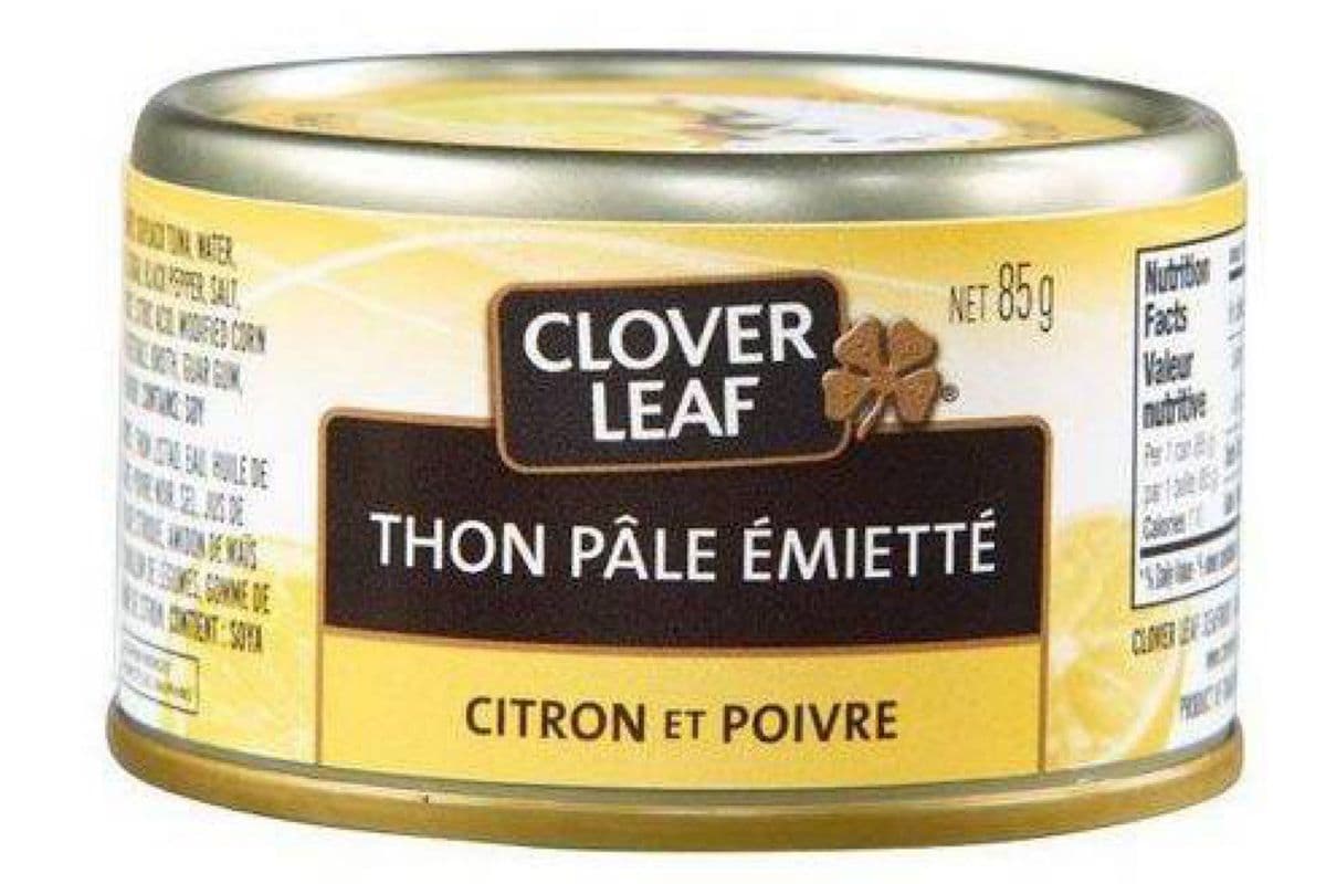 Clover Leaf - Thon Pâle Émietté au Citron et Poivre / Lemon & Pepper Flaked Light Tuna (85 g)