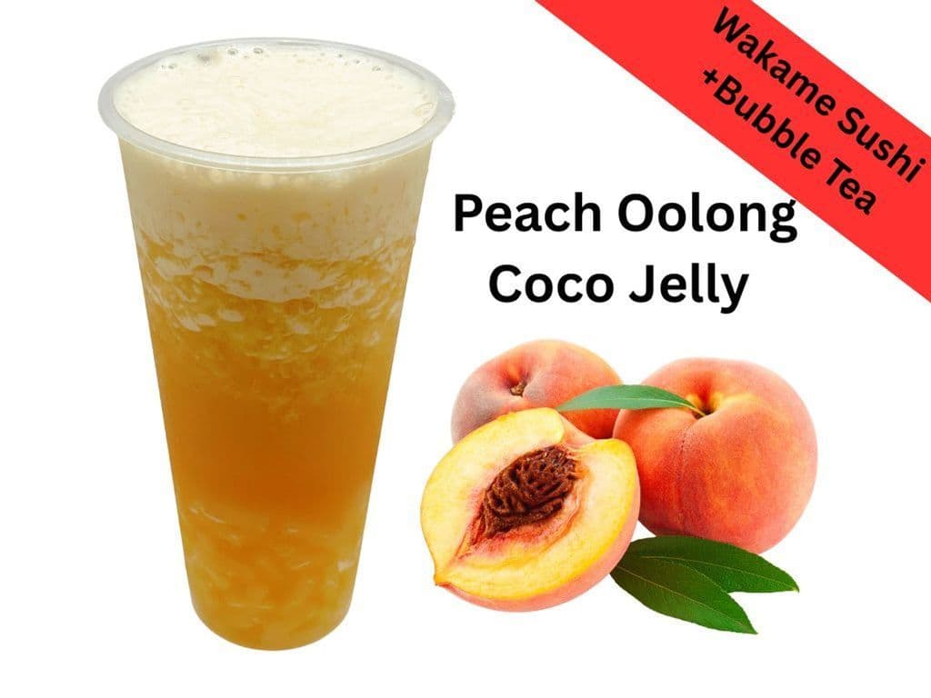 Peach GreenTea + Popping Boba