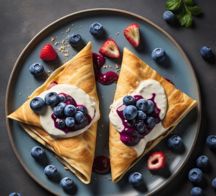Blueberry Cream Cheese Crepe (V)