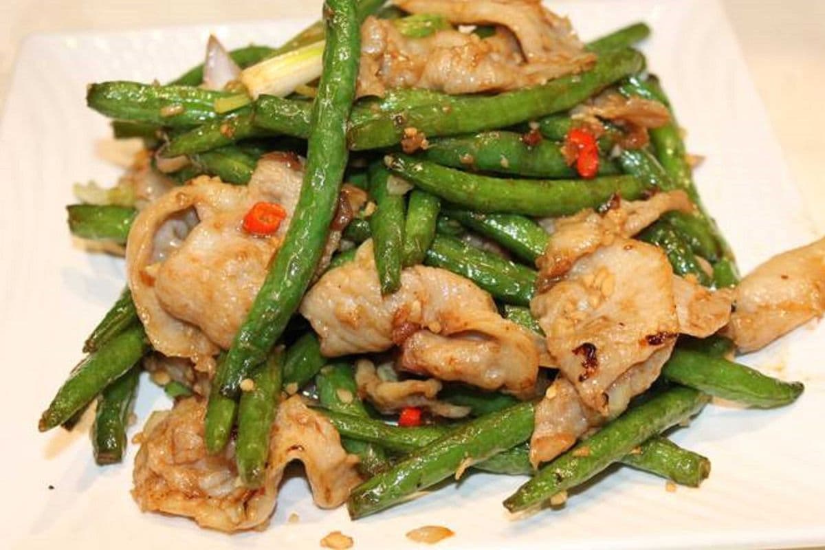 XO酱四季豆猪颈肉 Pork and Green bean with XO sauce