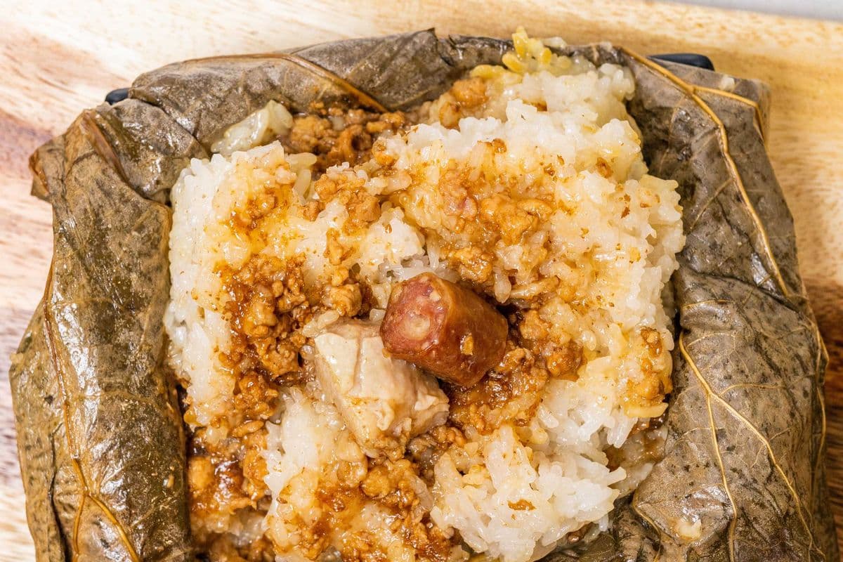 Chicken and Chinese Sausage Lotus Leaf Wrap