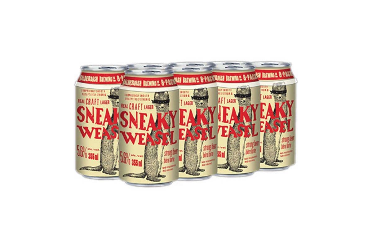 Balderdash Sneaky Weasel Lager (8 x 355 ml Cans)