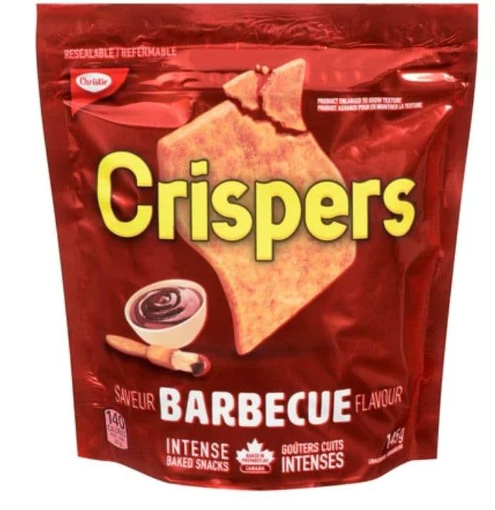 Crispers Craqulines BBQ 145g/ Crispers BBQ Crackers  145g