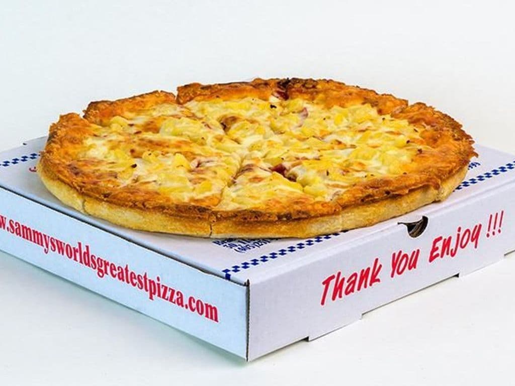 Ham, Mushroom, Pineapple Pizza