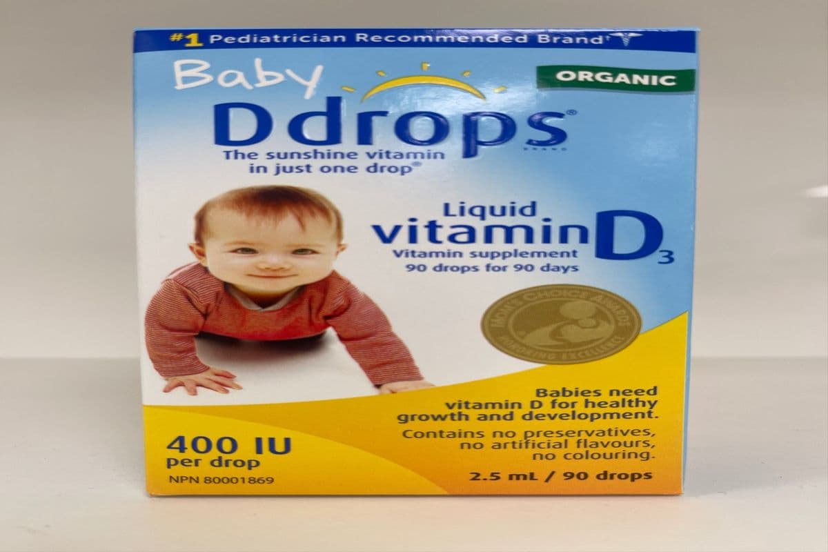 Baby D drops Liquid Vitamin D3 (400 IU per drop) (90 drops, 2.5 mL)
