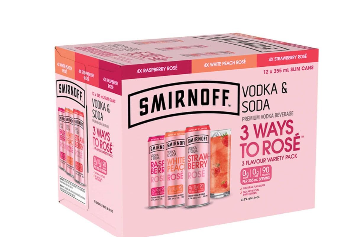 12PK Smirnoff Seltzer Rose Mix (1 x 12PKx355ml)