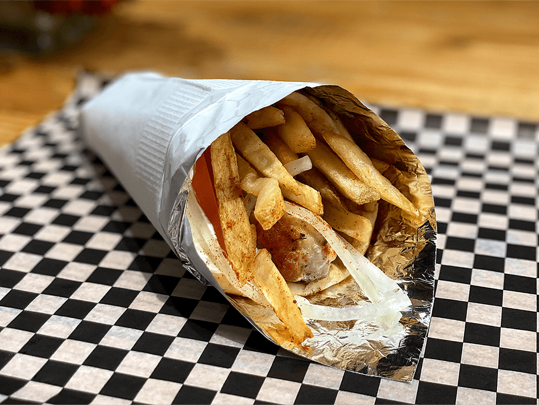 Chicken Souvlaki on a Pita