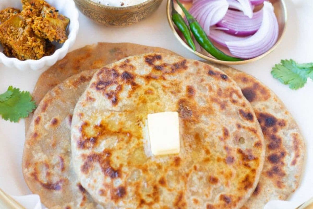 Aloo, Gobi, Mooli, Paneer, Mixed Veg, and Onion Parantha