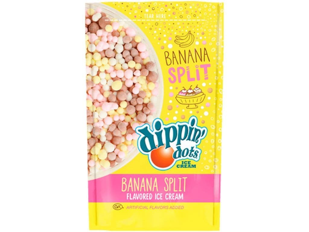 Dippin Dots Ice Cream Banana Split Frozen Dairy Treat 72g Pouch