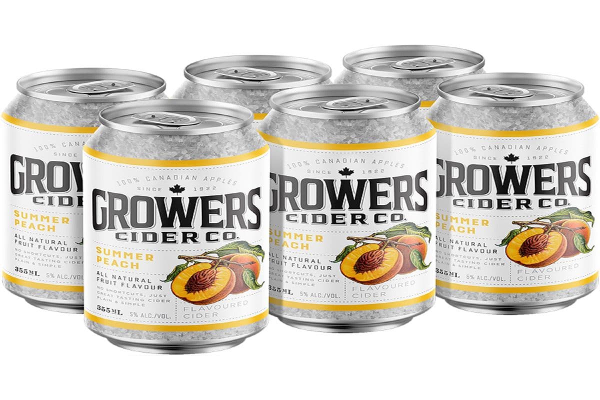 801421. Growers Peach (6 Cans) (1 x 6PC)