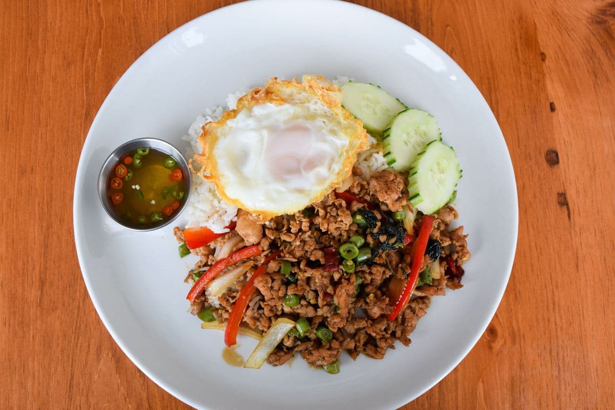Pad Kra Prao with Fried Egg