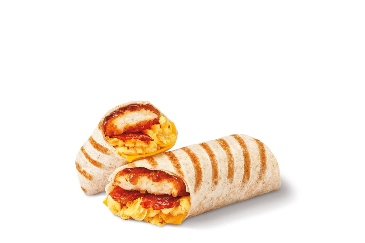 Beurre noisette à l’érable wrap-matin du travailleur aux œufs brouillés