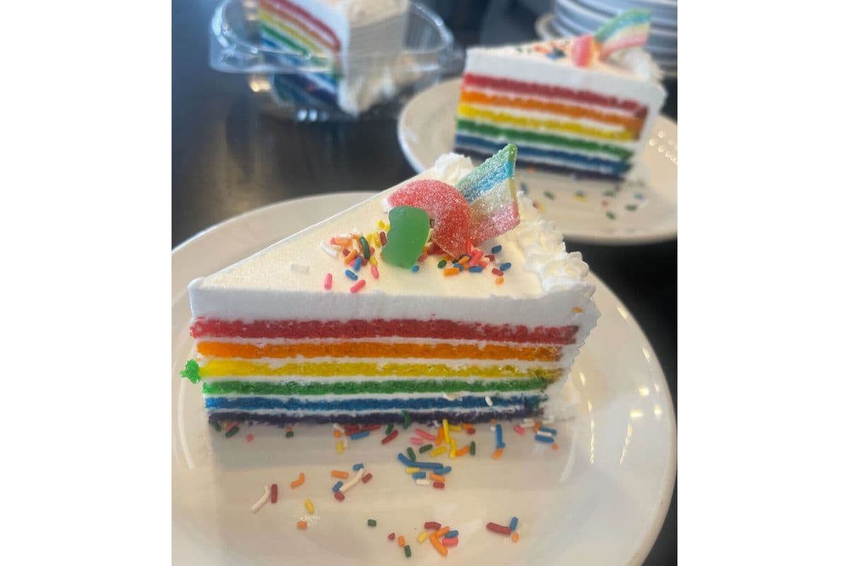 Rainbow Cake Slice