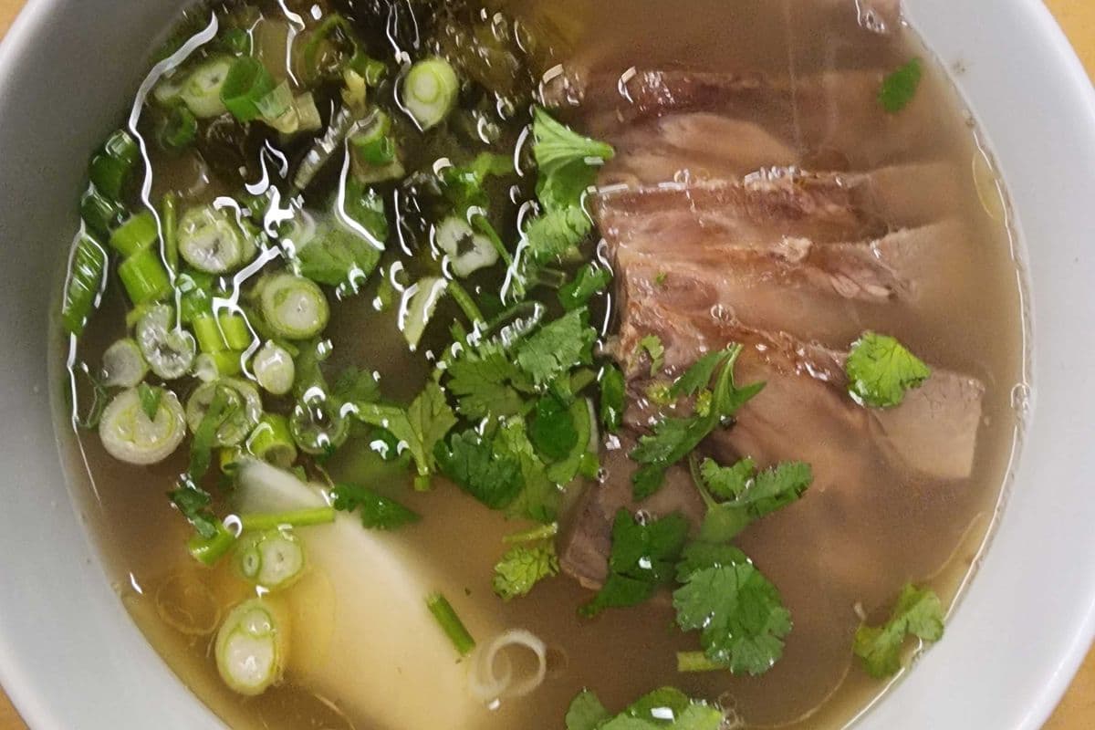 1104. Hand-Pulled Ramen with Beef and Pickled Cabbage