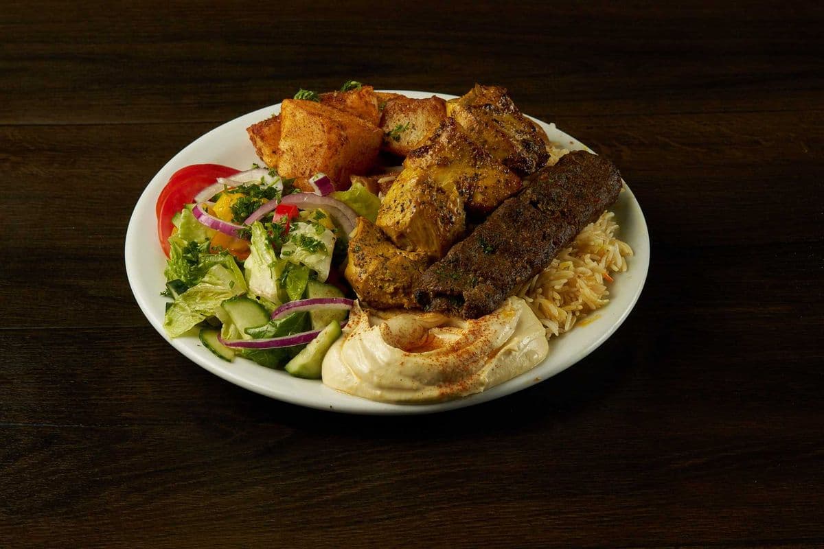 Shish Taouk and Kafta Kabab Platter