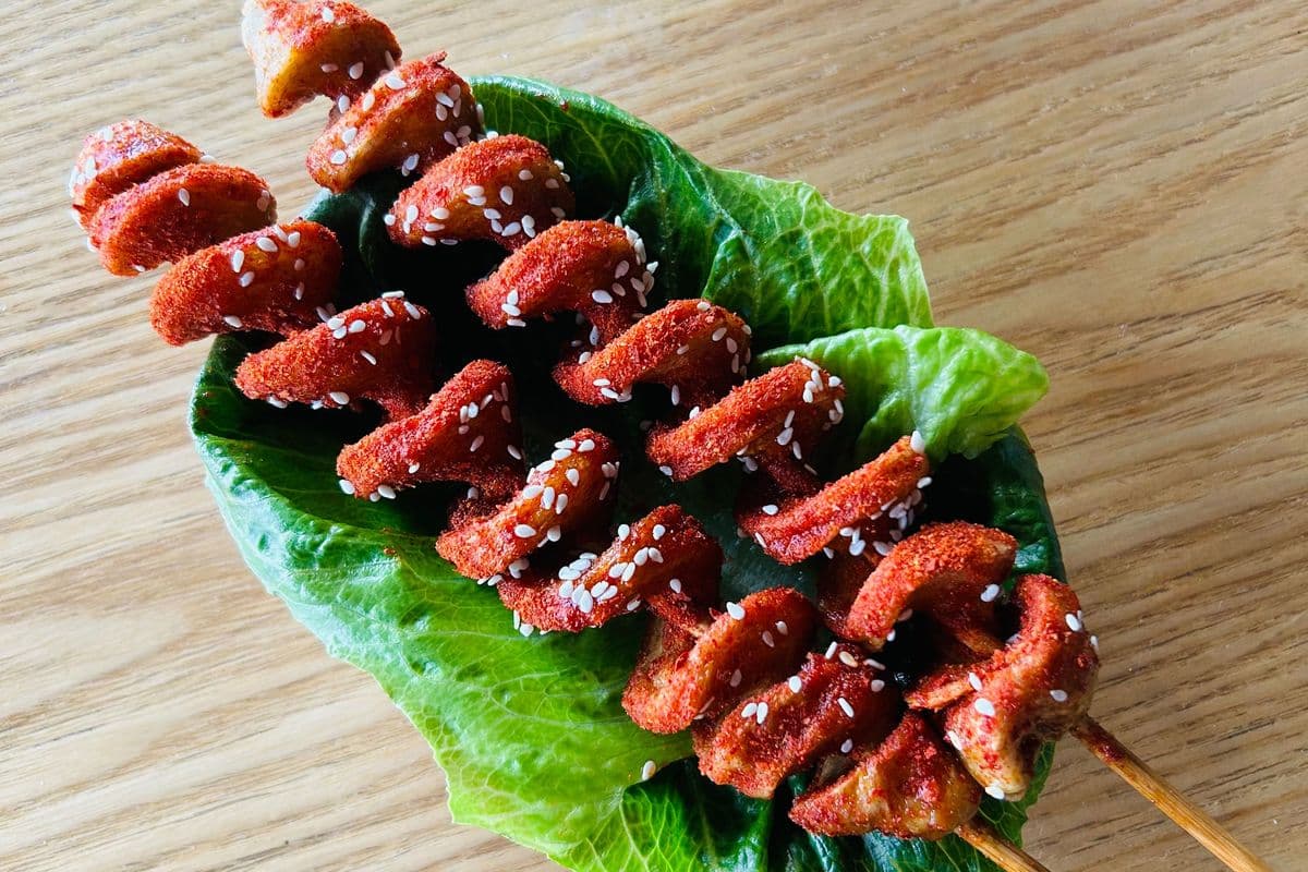 Fried Wheat Gluten Skewers (2skewers) 炸面筋