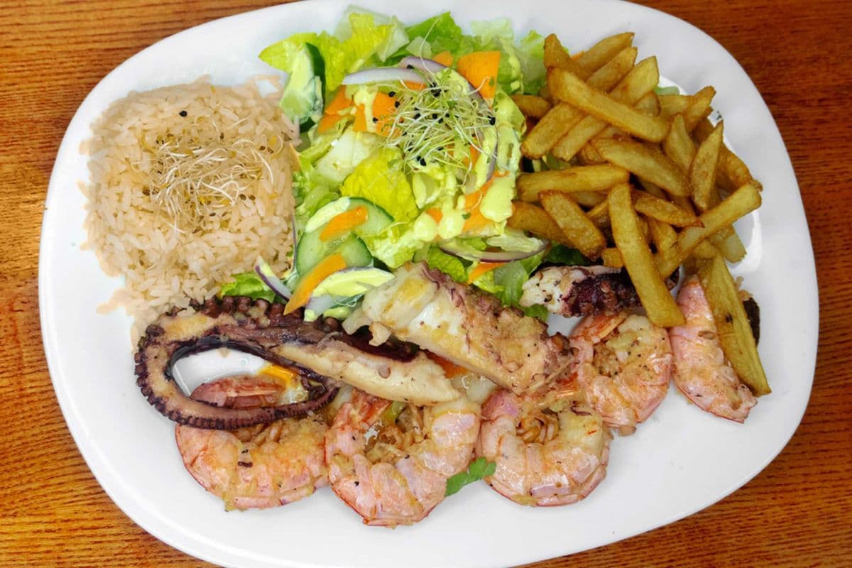 Garlic and Butter Octopus and Shrimp