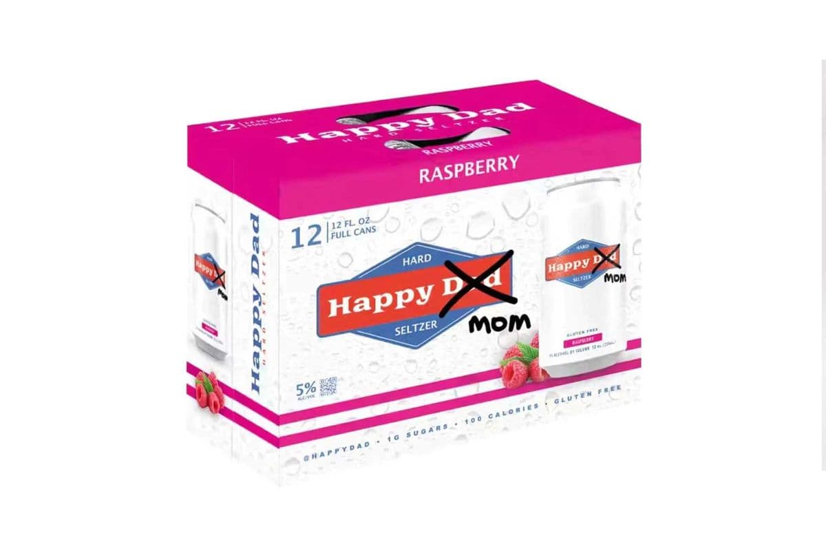 Happy Mom Hard Seltzer Raspberry (12 Cans) (1 x 12x355ml)