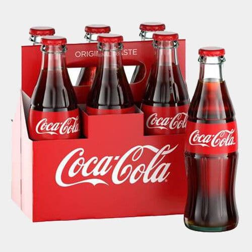 Coca Cola 6 Bouteilles vitre / Coca Cola 6 Glass Bottles