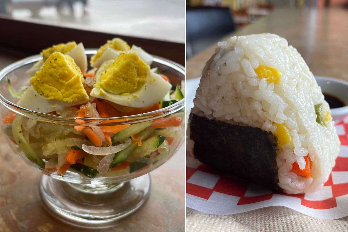 Onigiri Veggie Sushi and Japan Sweet Pickled Salad