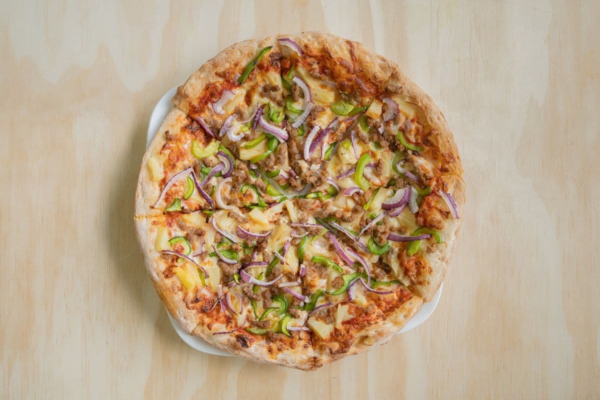 Medium Pizza with Three Toppings and One Dip