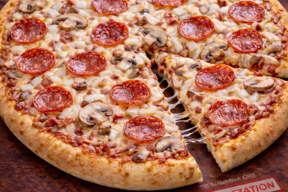 12" Medium Pepperoni, Onions, and Mushrooms Pizza