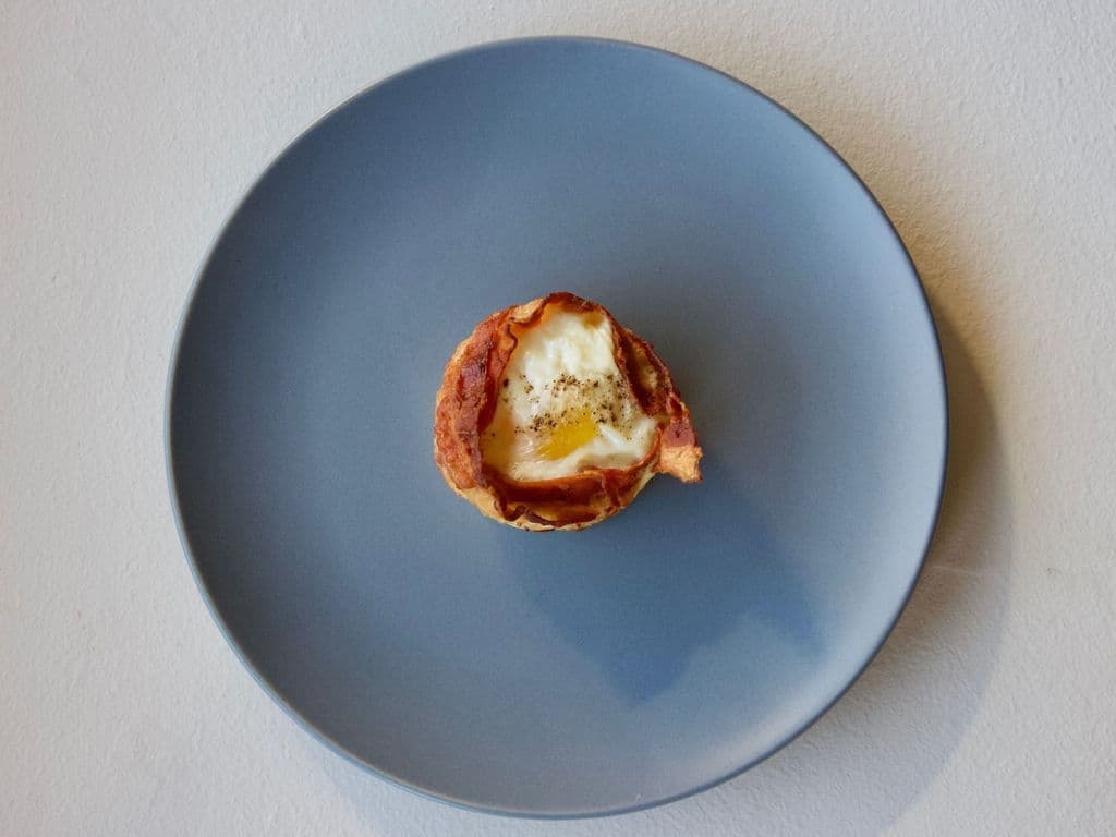 bacon + egg tartlet