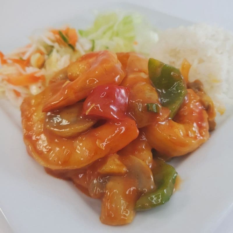 Crevettes piquantes aux ananas