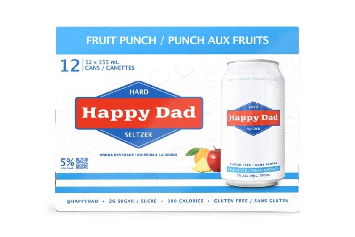 Happy Dad Hard Seltzer Fruit Punch (12 x 355 ml)