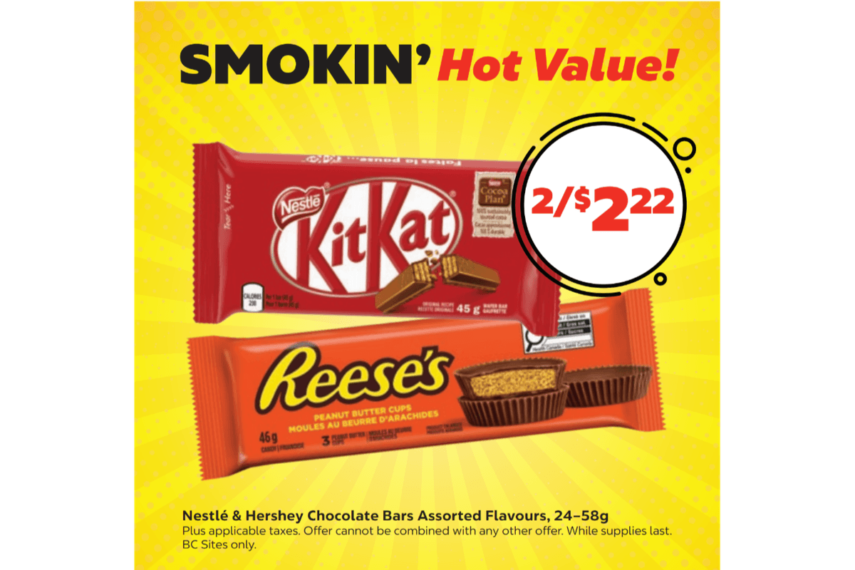 Kit Kat & Hershey's (24-58 g) - 2 for $2.22