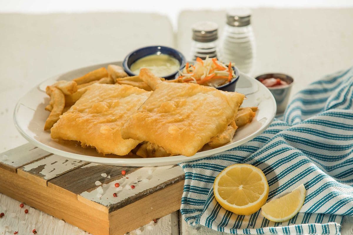 HALIBUT. 2pc Fish & large chips