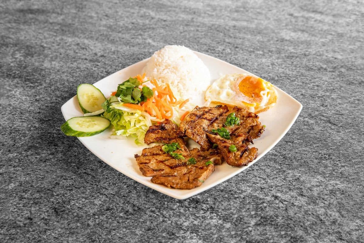 46. Grilled Lemongrass Pork Chop and Fried Egg with Rice