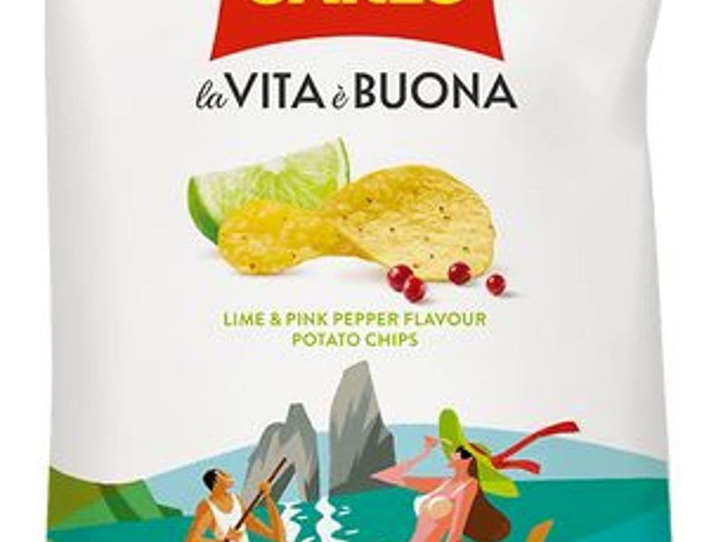 SAN CARLO POTATO CHIPS LIME AND PINK PEPPER 180G
