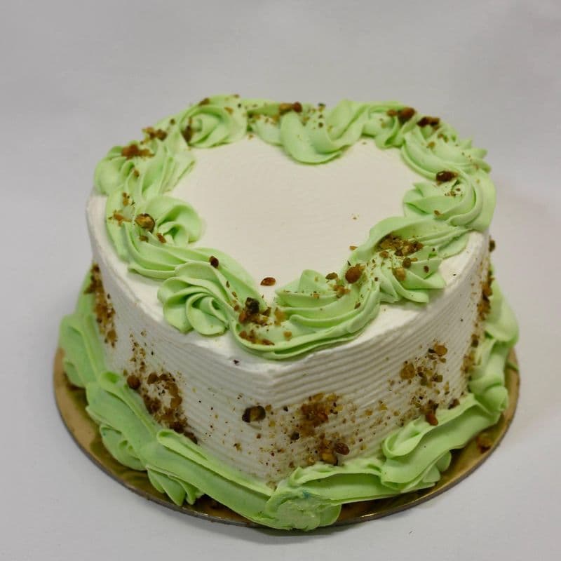 Chocolate Pistachio Mousse Heart Cake