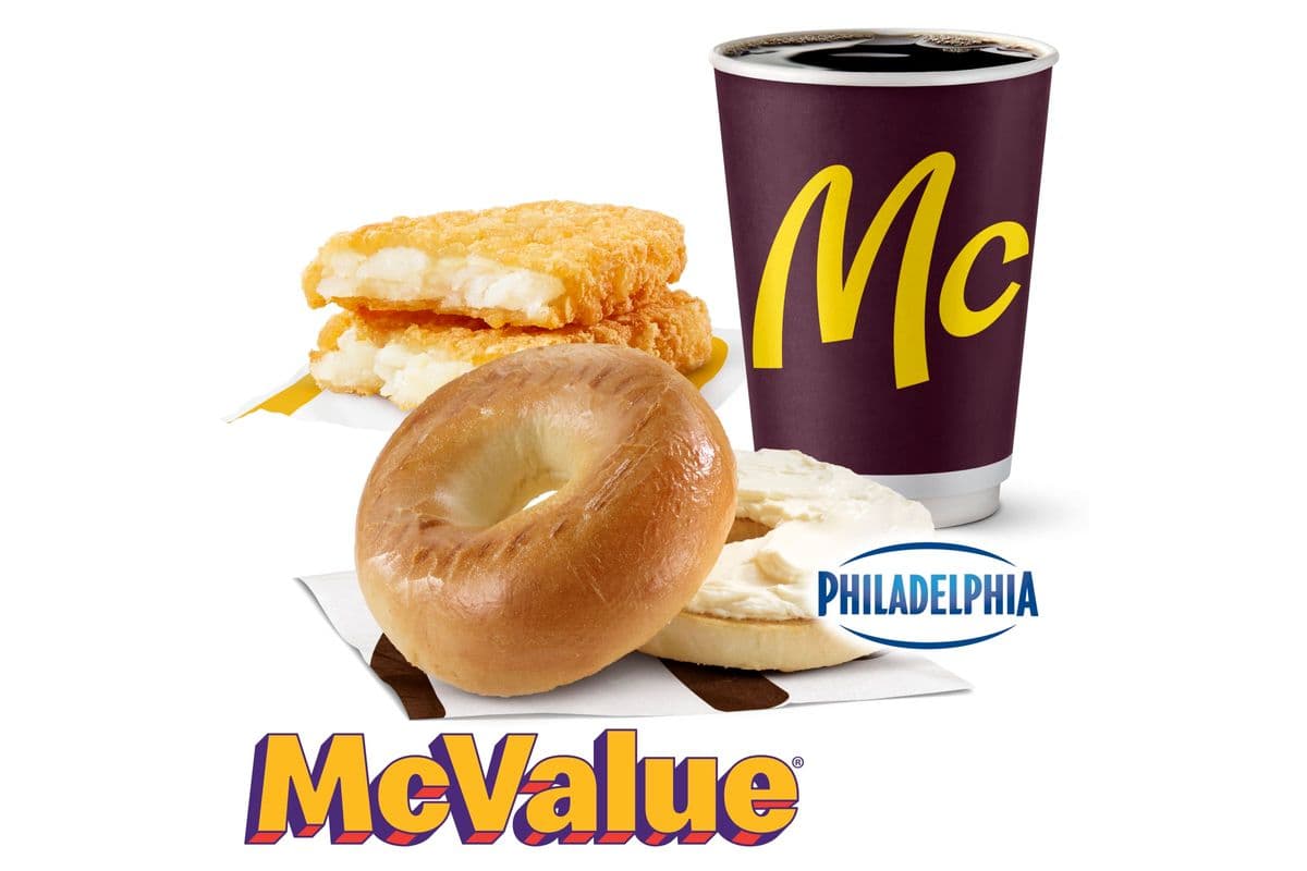 Plain Bagel w/ Reg Cream Cheese McValue Meal [530.0 Cals]