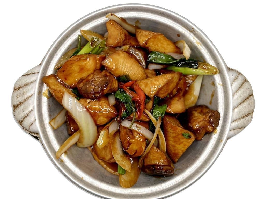 Basil Garlic Trio Sauce Chicken/King Oyster Mushroom combo(三杯雞/杏鮑菇套餐）