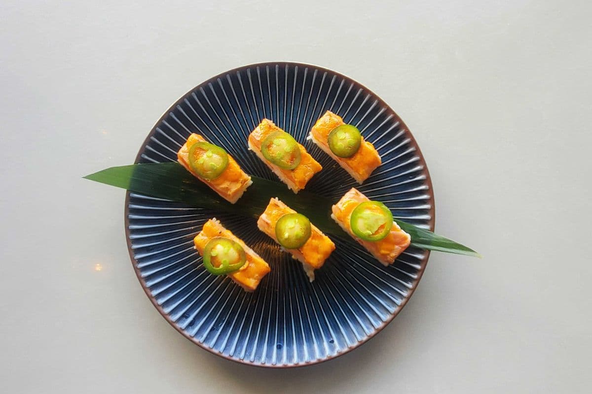 Oshi Salmon (Pressed Sushi) (G.F)