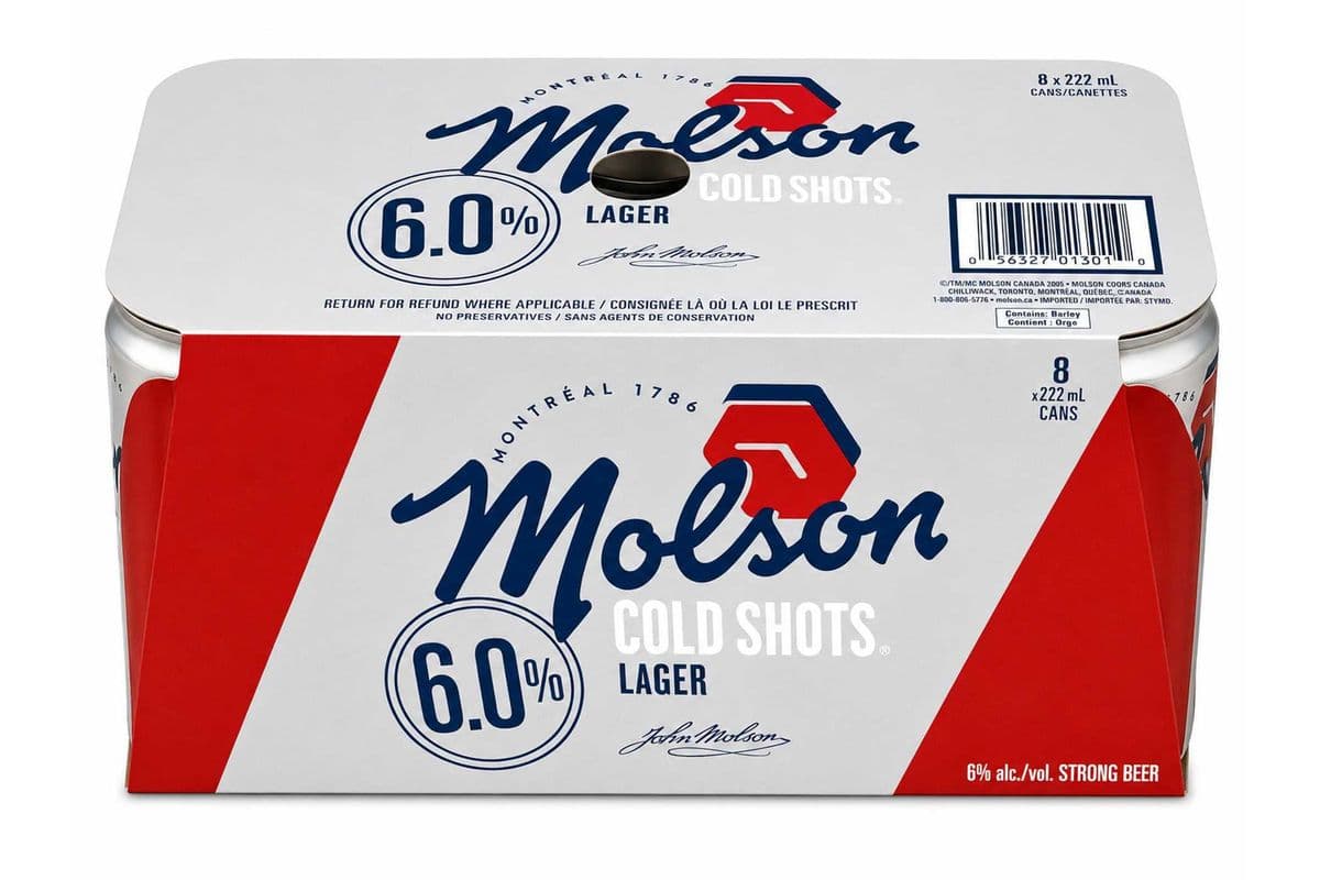 Molson Cold Shots Lager 8pk (8 x 222 ml)